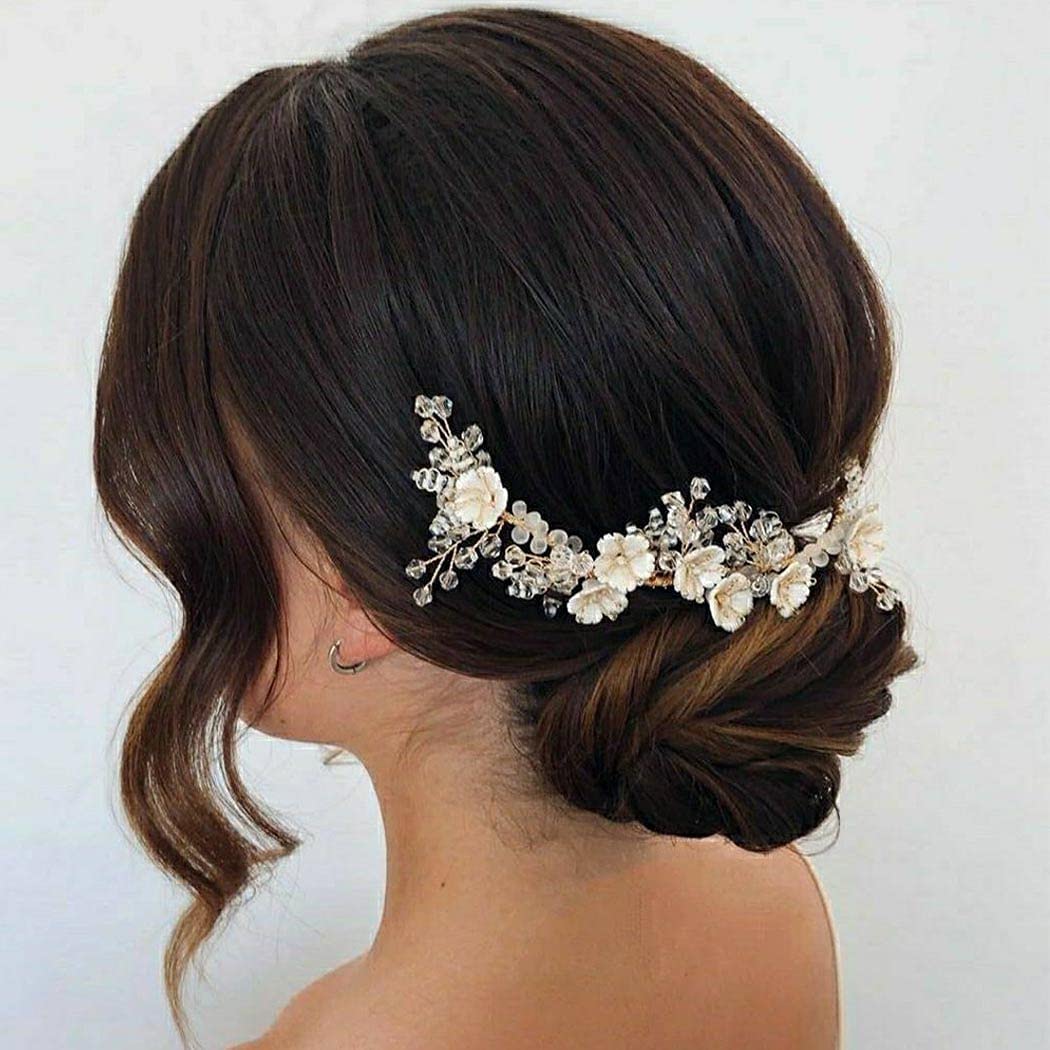 JONKY Bridal Hair Vine - Gold Beaded Wedding Hairpiece for Bride | Perfect for Weddings & Special Events