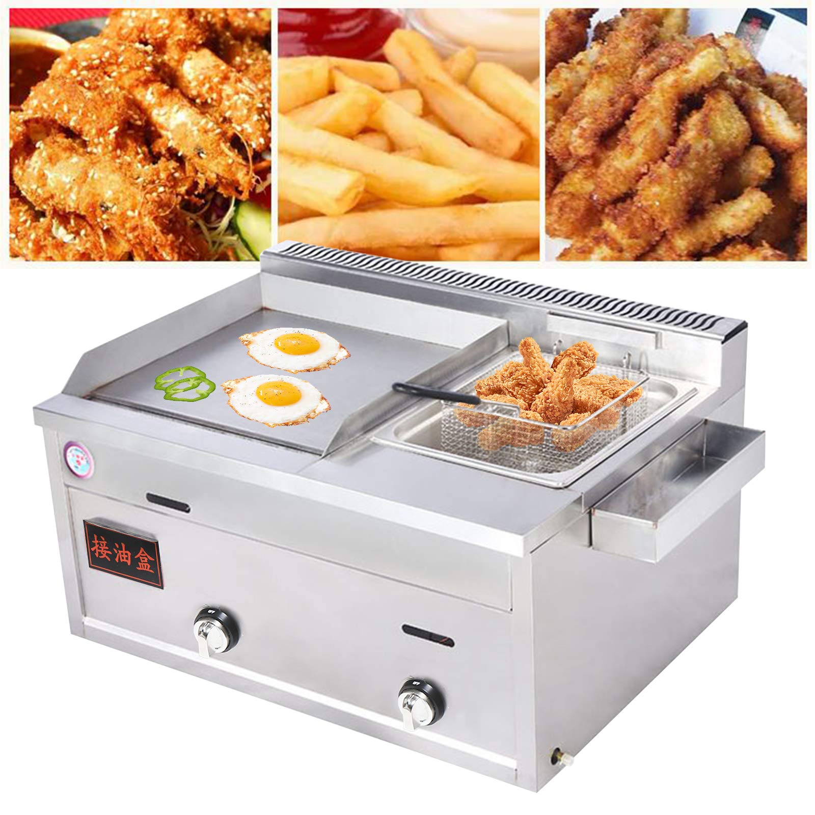 LOYALHEARTDY Commercial Stainless Steel Multi-Function Gas Griddle - 36 Inch Restaurant Griddle for Pancakes, Burgers, Eggs & More - Perfect for Diners, Food Trucks & Outdoor Cooking
