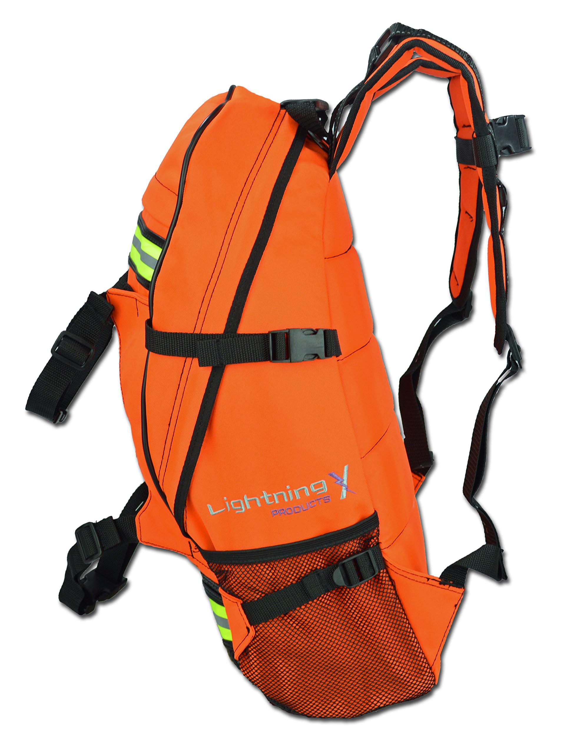 Lightning X EMT EMS First Responder Backpack - Fully Stocked First Aid Kit (Fluorescent Orange) - Ideal for Emergency Medical Technicians, Paramedics & Outdoor Adventures