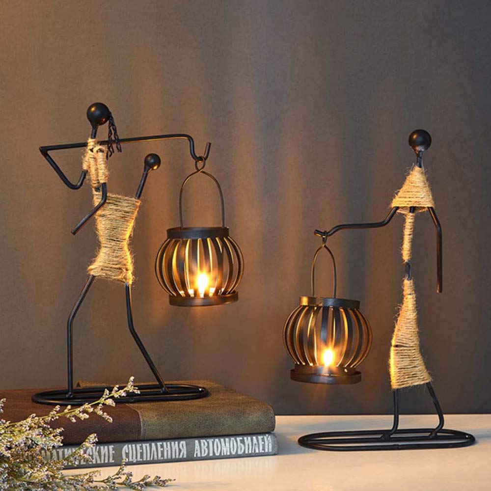 1PC Nordic Abstract Metal Candlestick Holder - Modern Candle Stand for Home Decor, Wedding, Dining Table, and Romantic Ambiance