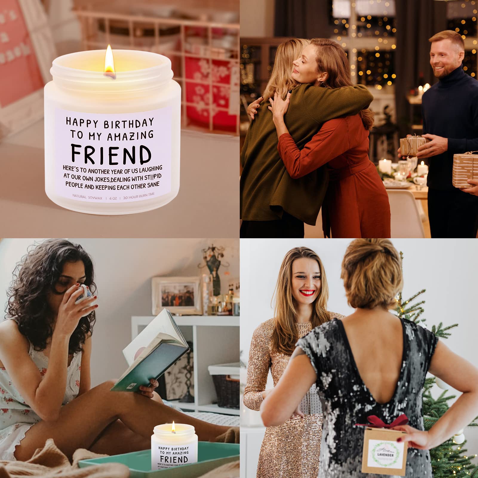Funny Happy Birthday Gifts for Women - Best Friend, Coworker & Bestie Present - Lavender Scented Candle Gift for Mom, Christmas & Mother's Day - Perfect for Relaxation, Home Decor & Stress Relief