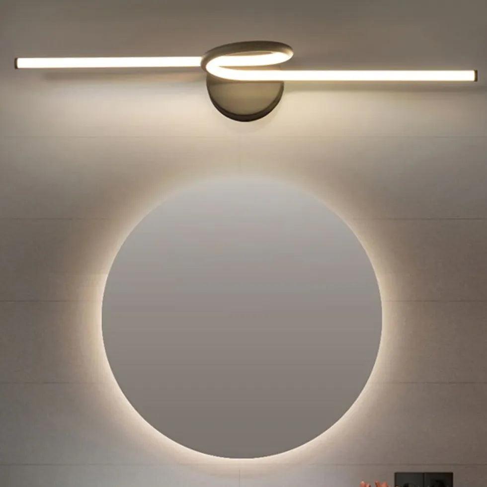 Modern Spiral Linear LED Bathroom Wall Lights - Energy Efficient Waterproof Vanity Mirror Lighting for Bathroom, Powder Room & Spa Decor