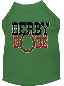 Derby Dude Screen Print Dog Shirt - Colorful Pet Apparel for Small & Medium Dogs - Perfect for Derby Parties & Pet Costume Events