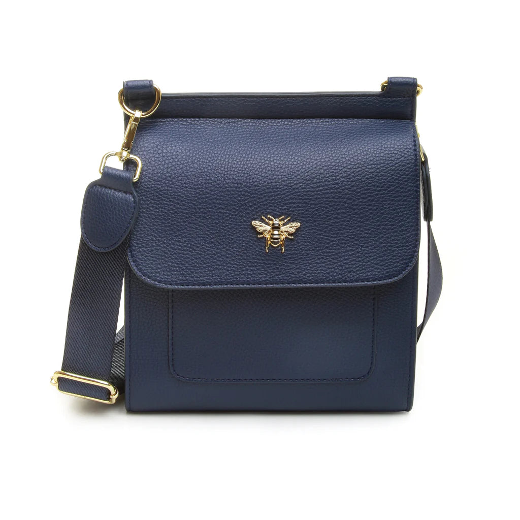 Alice Wheeler Bloomsbury Cross Body Bag - Stylish Navy Leather Purse for Women | Perfect for Work, Travel & Everyday Use
