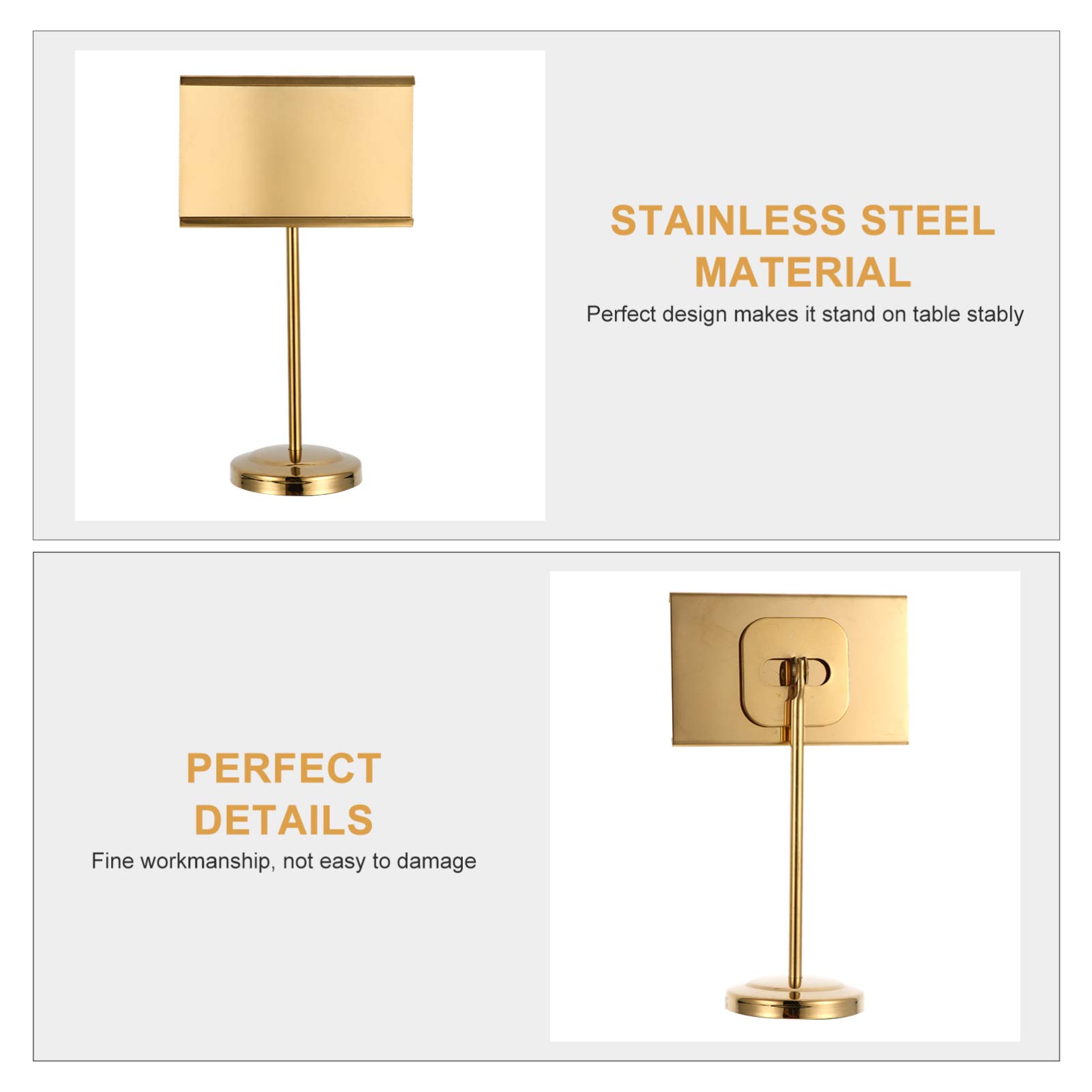 Premium Stainless Steel Business Card Holder & Table Number Stand - Durable Menu Holder for Restaurants, Buffets, Weddings & Events - Perfect for Displaying Menus, Photos, Table Numbers & Cards