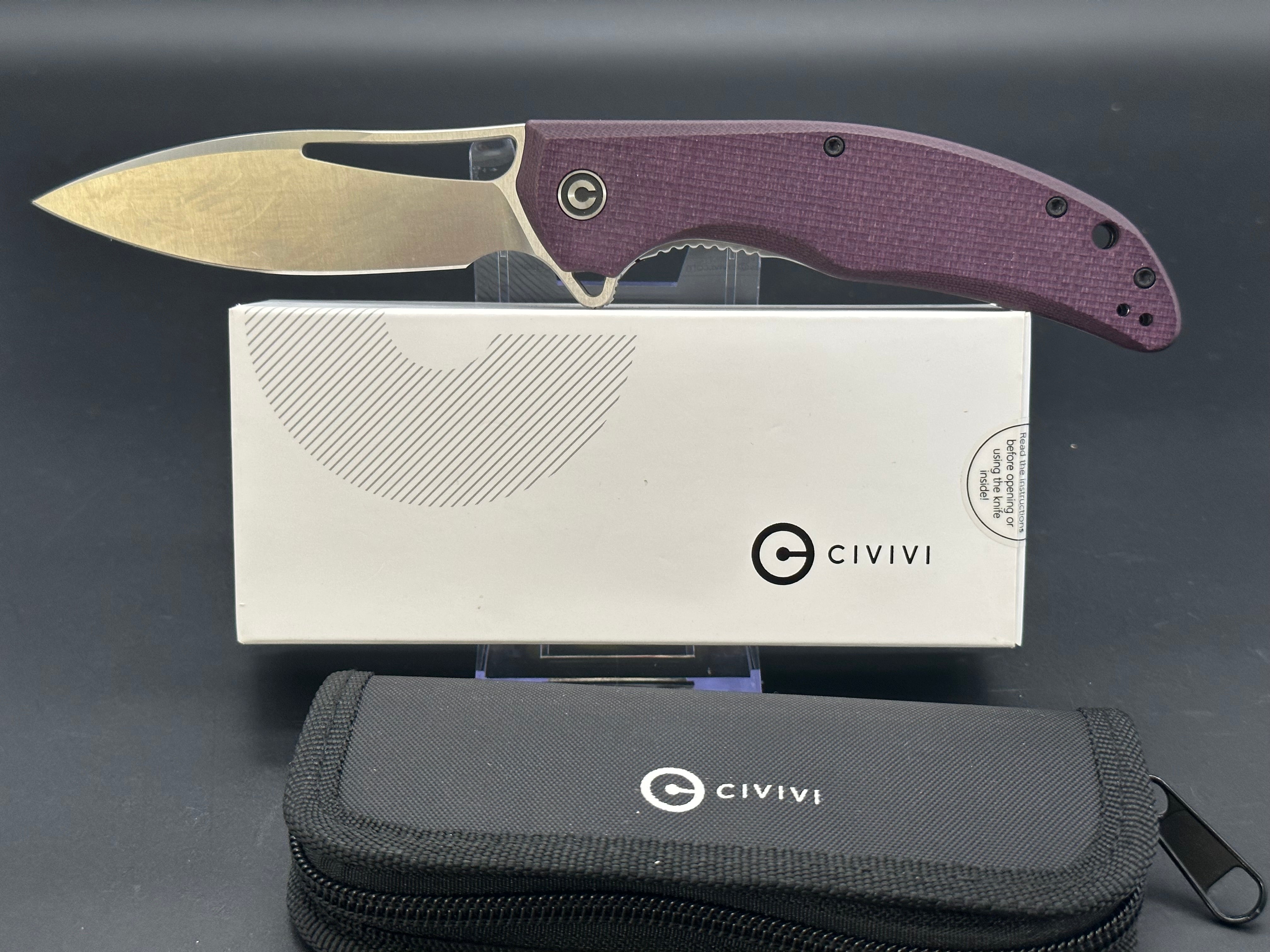 Civivi Vexer Folding Knife - Purple Dyed G10 Handle, Pocket Knife for EDC, Outdoor, Camping & Survival