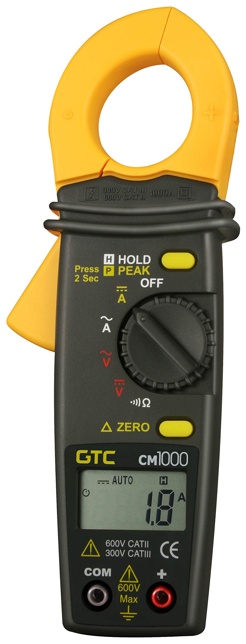 GTC CM1000 1000A AC/DC Digital Clamp Meter - True RMS Current Tester for Electricians, HVAC & Automotive Diagnostics by General Technologies Corp