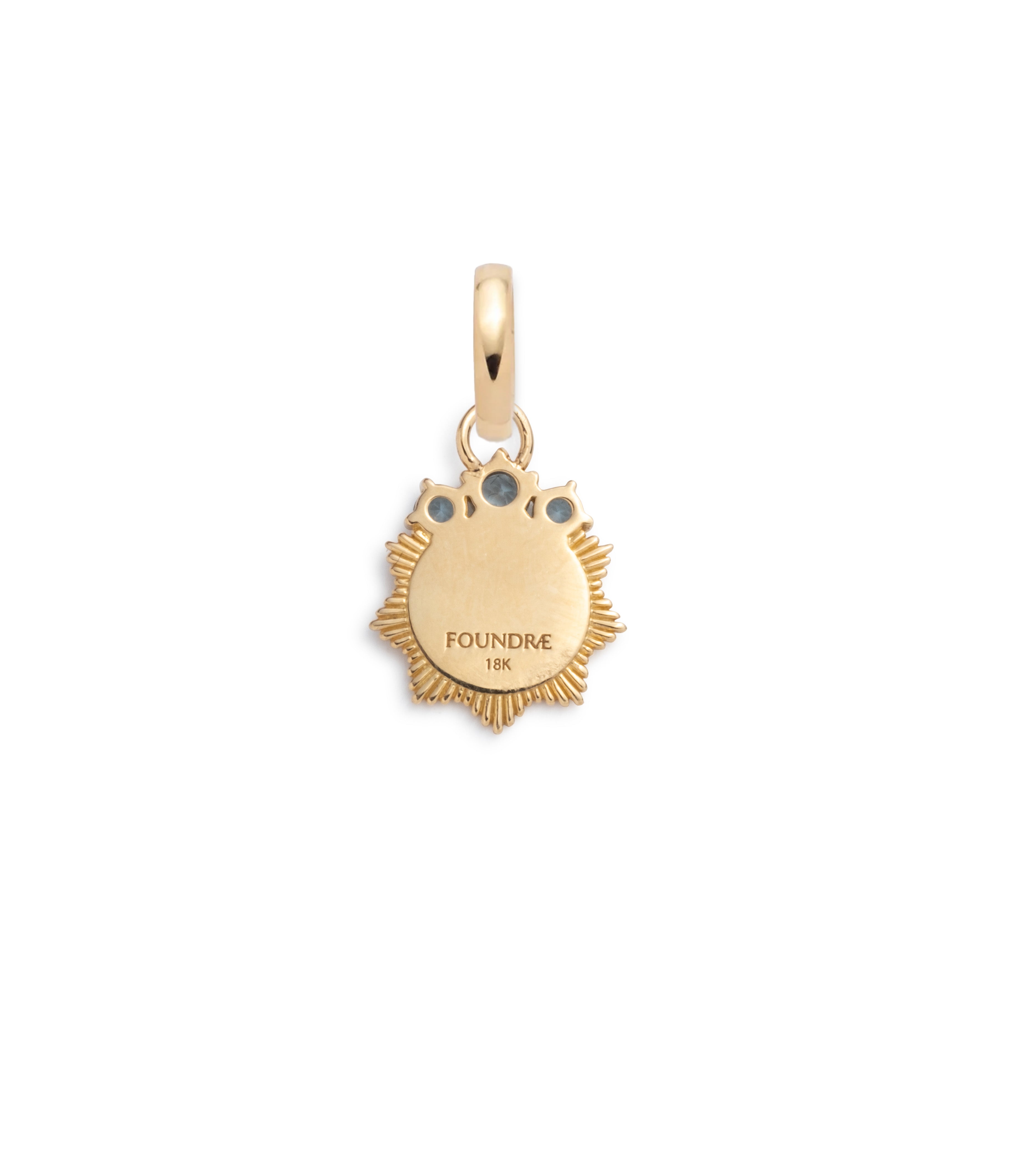 Engravable Aquamarine Miniature Medallion with Annex Link - Perfect for Personalized Jewelry, Gifts & Keepsakes