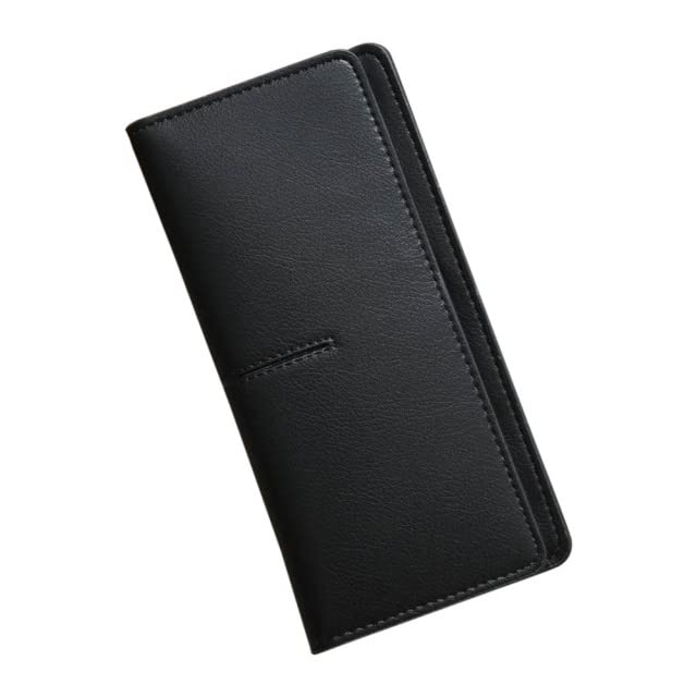 Durable Women's PU Leather Wallet - Slim Brown Long Card Holder with Two Fold Clutch - Fashionable Ladies Money Bag & Coin Purse for Everyday Use, Travel, and Casual Outings