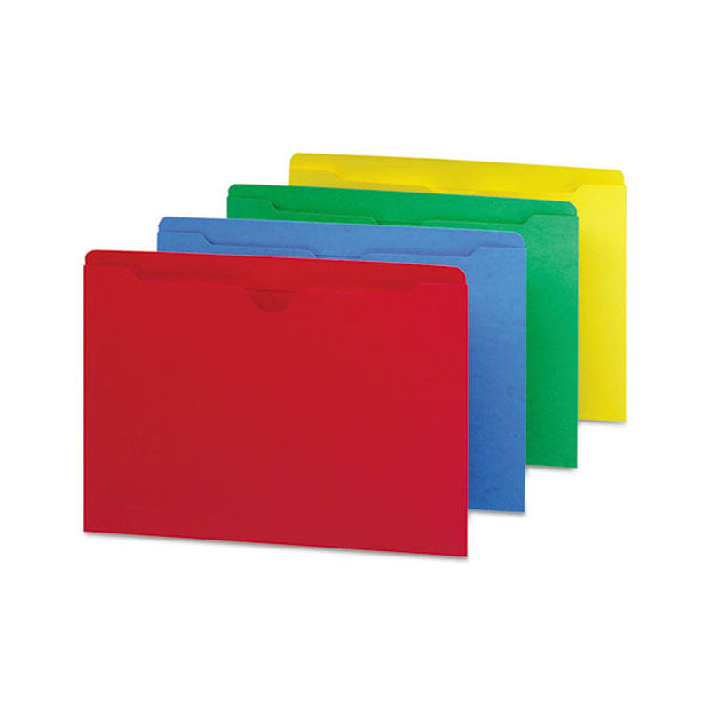 100-Pack Colored Flat File Jackets with Double Ply Tab - Letter Size for Office Organization & Document Storage | Perfect for Filing, Archiving & Legal Documents