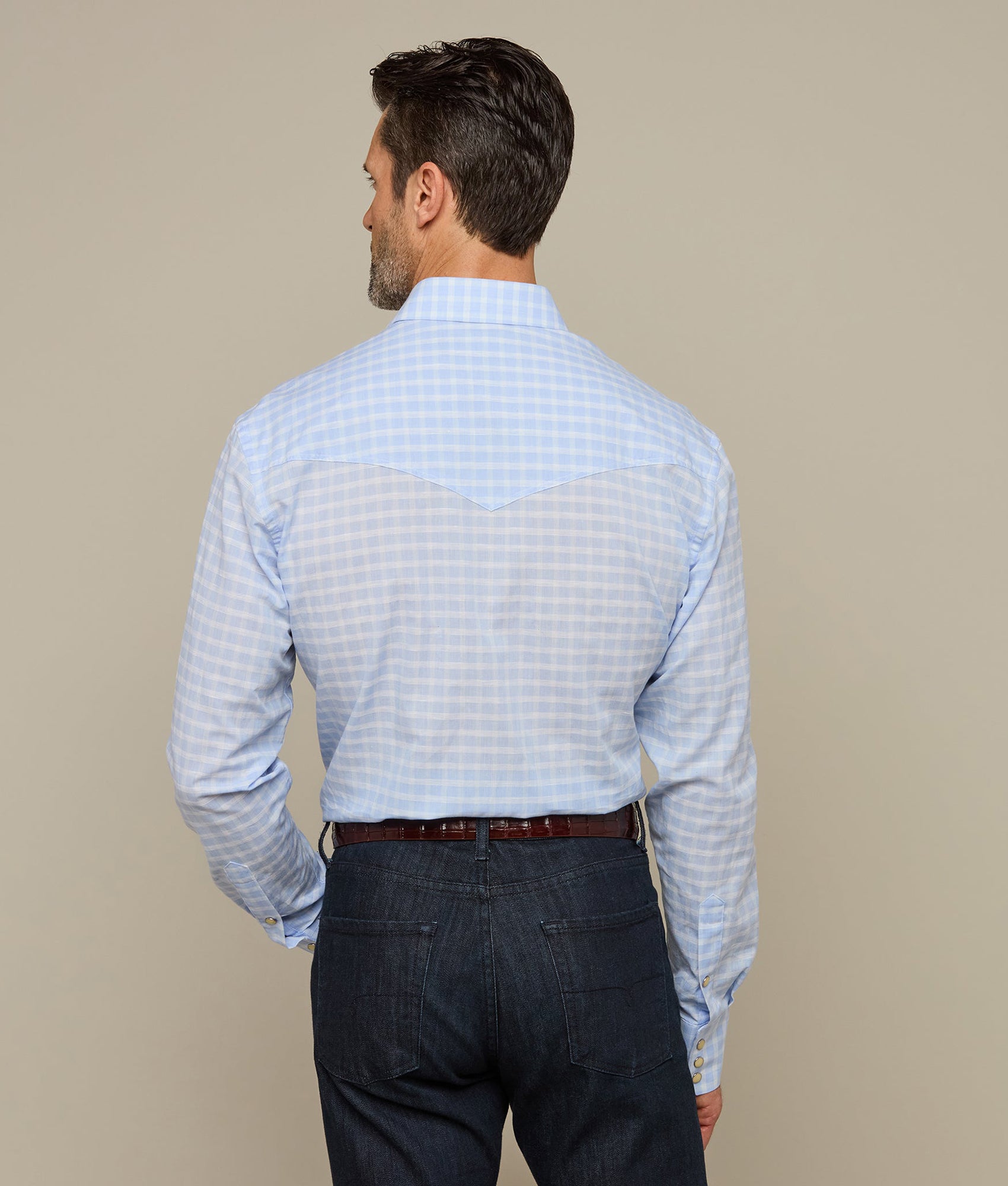 El Paso Plaids Powder Blue Top Weave Check Shirt - Stylish Casual Button Down for Men & Women | Perfect for Office, Date Night & Weekend Outfits