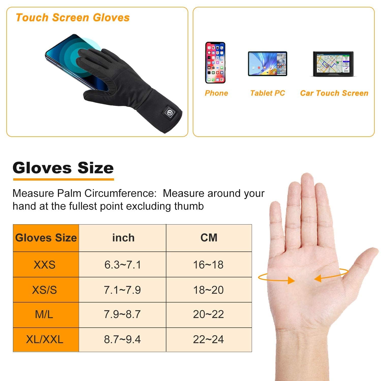 Rechargeable Heated Gloves for Men & Women - Battery Powered Electric Hand Warmers for Skiing, Snowboarding, Hiking, Cycling & Hunting | Thin Thermal Glove Liners for Cold Weather Outdoor Activities
