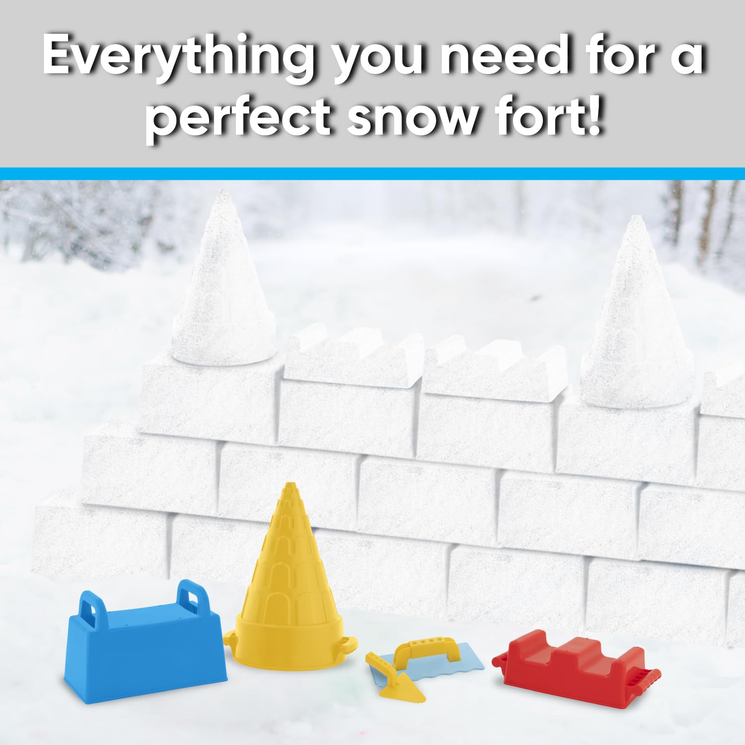 Superio Snow Brick Maker Kit - Build Igloos, Forts & Snow Blocks - Outdoor Winter & Sand Castle Toys for Kids & Adults - Perfect for Snow Play, Beach & Sandbox Activities (Blue, 2-Pack)