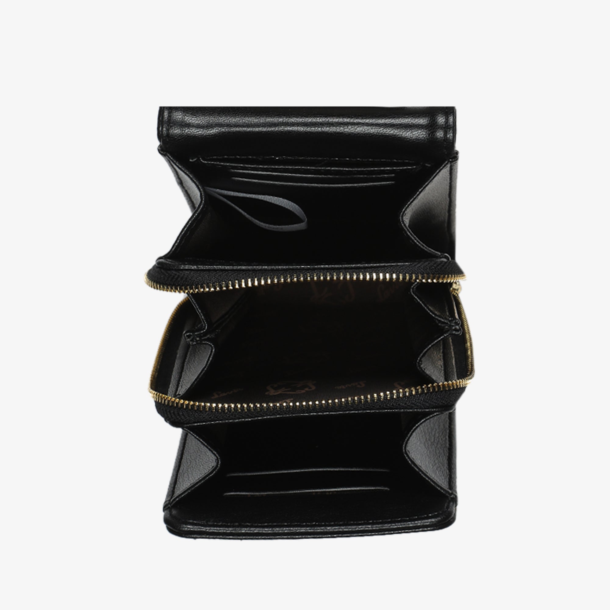 Lavie Luxe Ally24 Vertical Black Large Women's 3 Compartment Wallet - Stylish Organizer for Everyday Use, Travel & Business Essentials
