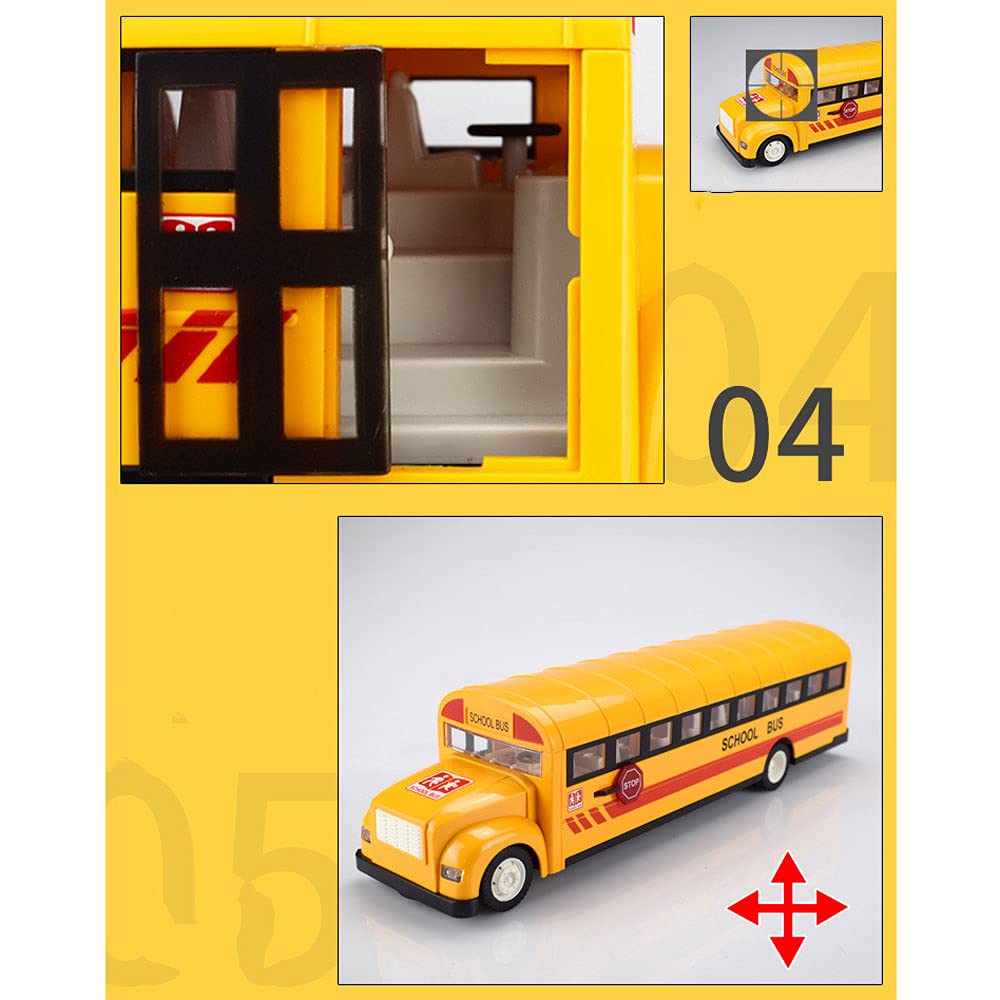 2.4G Remote Control School Bus Toy - Realistic Simulation Model with 45-Degree Climbing, Opening Doors, Front/Rear Lights & Sound Effects | Perfect Gift for Kids, Boys | Great for Pretend Play, School Transportation Roleplay & Collectible Display