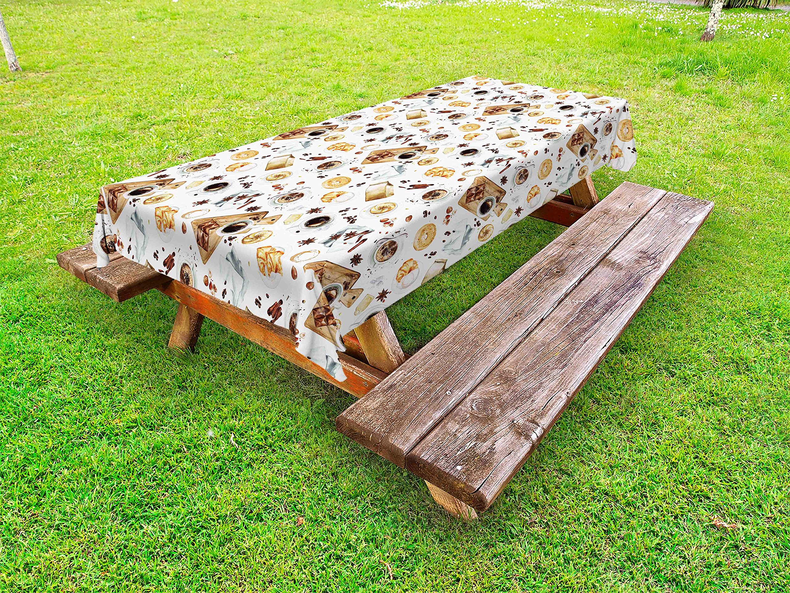 Ambesonne Watercolor Tablecloth - Washable Picnic & Outdoor Dining, 58x104