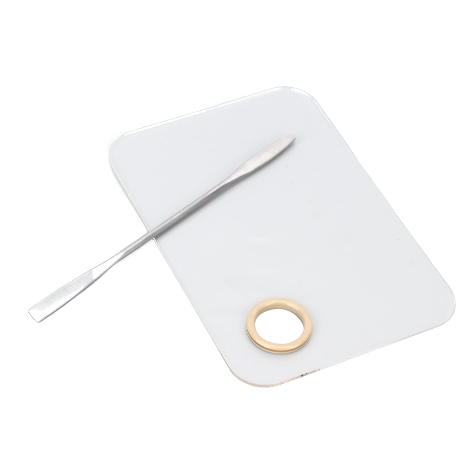 Reusable Transparent Acrylic Makeup Mixing Palette with Spatula - Professional Cosmetic Mixing Tray for Foundation, Eyeshadow & Lipstick - Perfect for Beauty Salons, Makeup Artists & Home Use