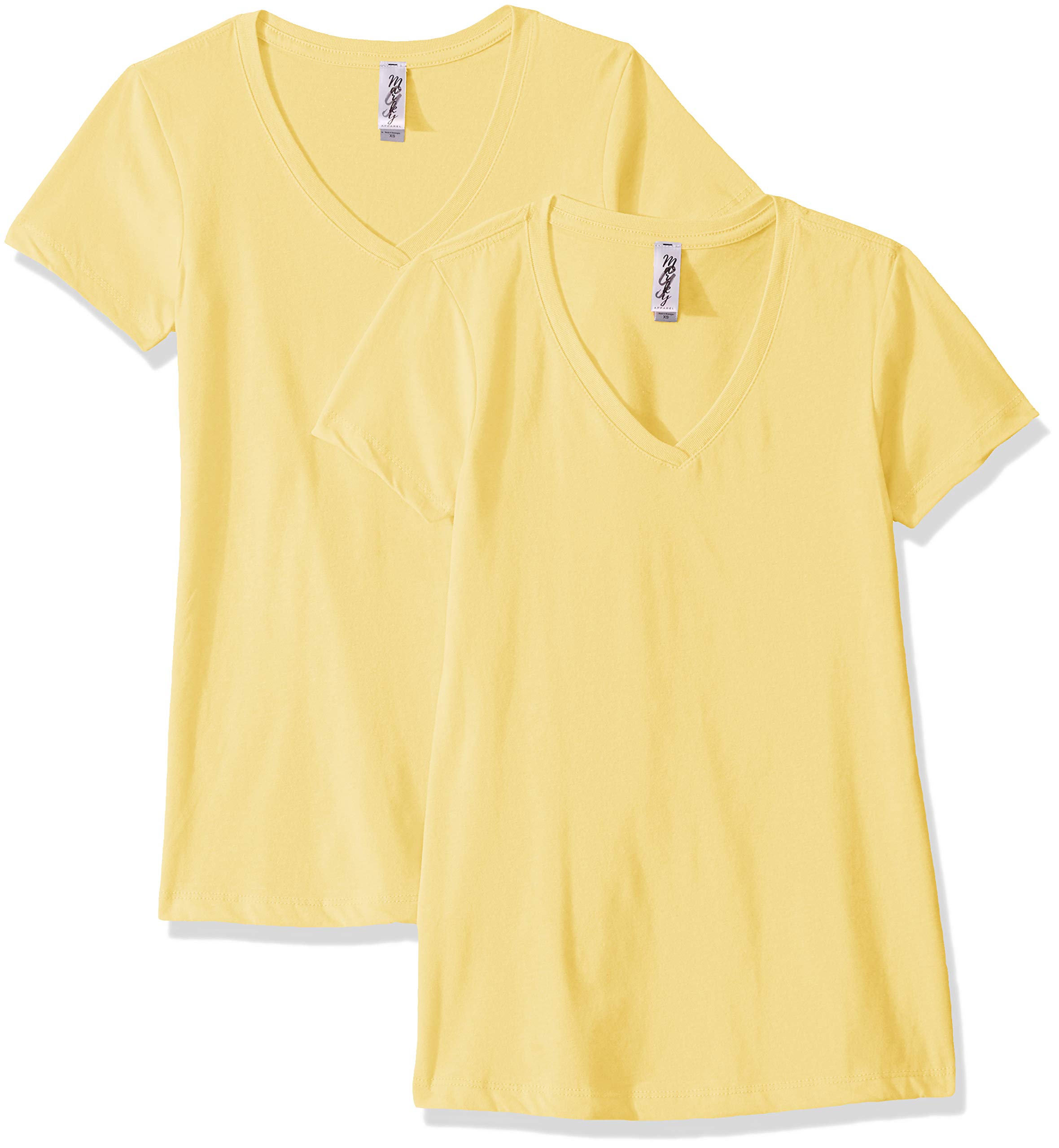 Marky G Apparel Women's Sueded V-Neck T-Shirts (2-Pack) - Soft Casual Tees for Everyday Wear & Layering