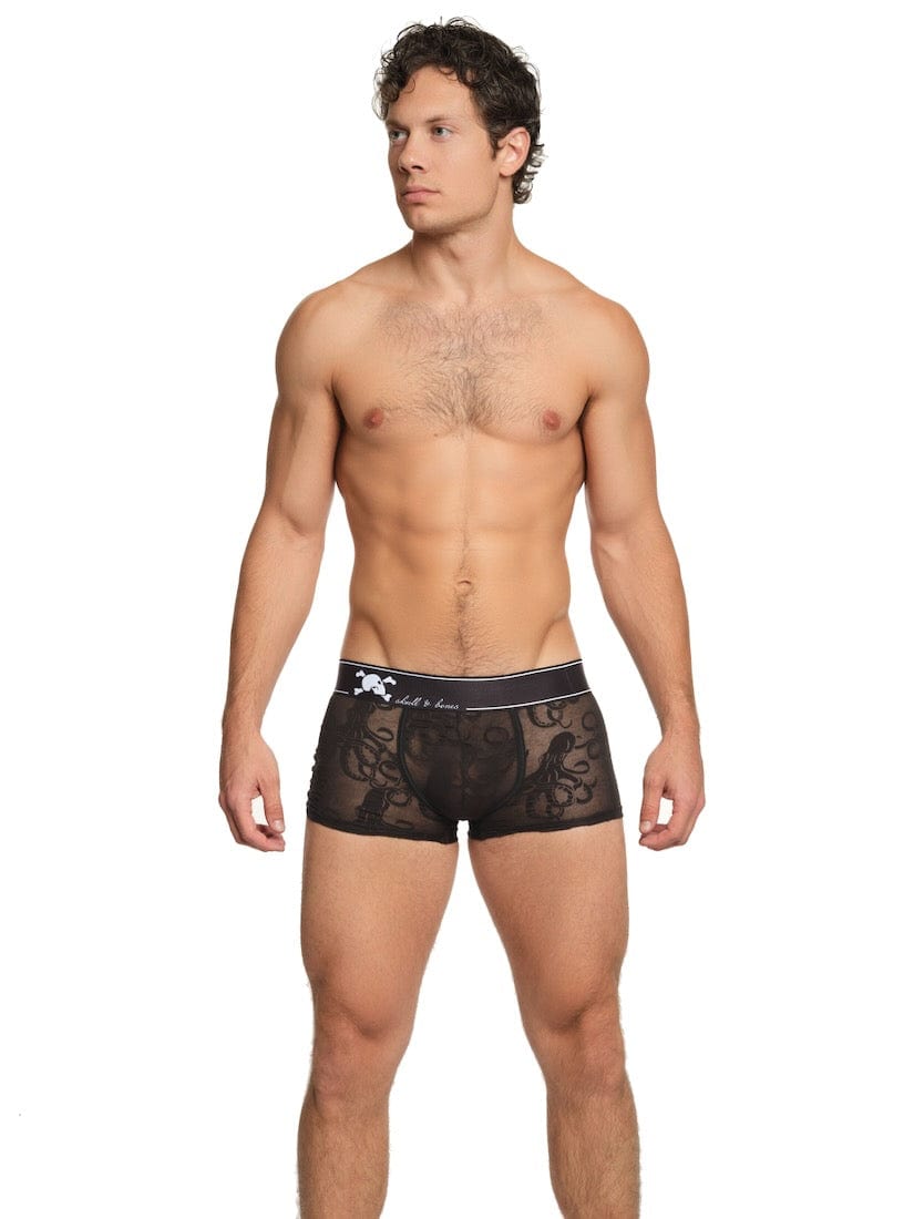 Octopus Burnout Black Trunk - Stylish Vintage-Inspired Swimwear for Men | Perfect for Beach, Pool, and Summer Vacations