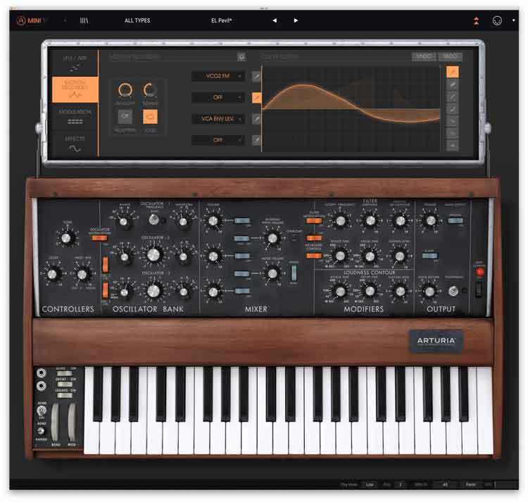 Arturia Mini V Software Synthesizer - Virtual Analog Synth Plugin Download for Music Production & Sound Design | Perfect for DAWs, Home Studios & Electronic Music