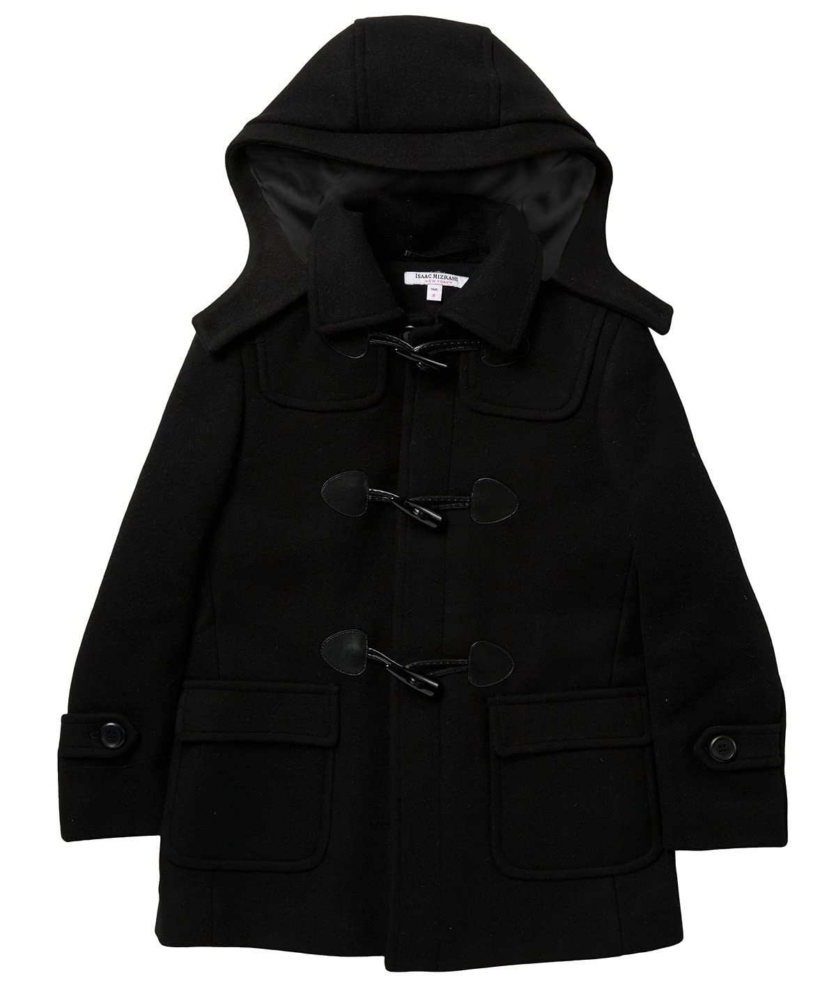 Isaac Mizrahi Boys' 2-20 Solid Wool Toggle Coat with Removable Hood - Warm Winter Jacket for Kids, Toddler Outerwear for School & Play