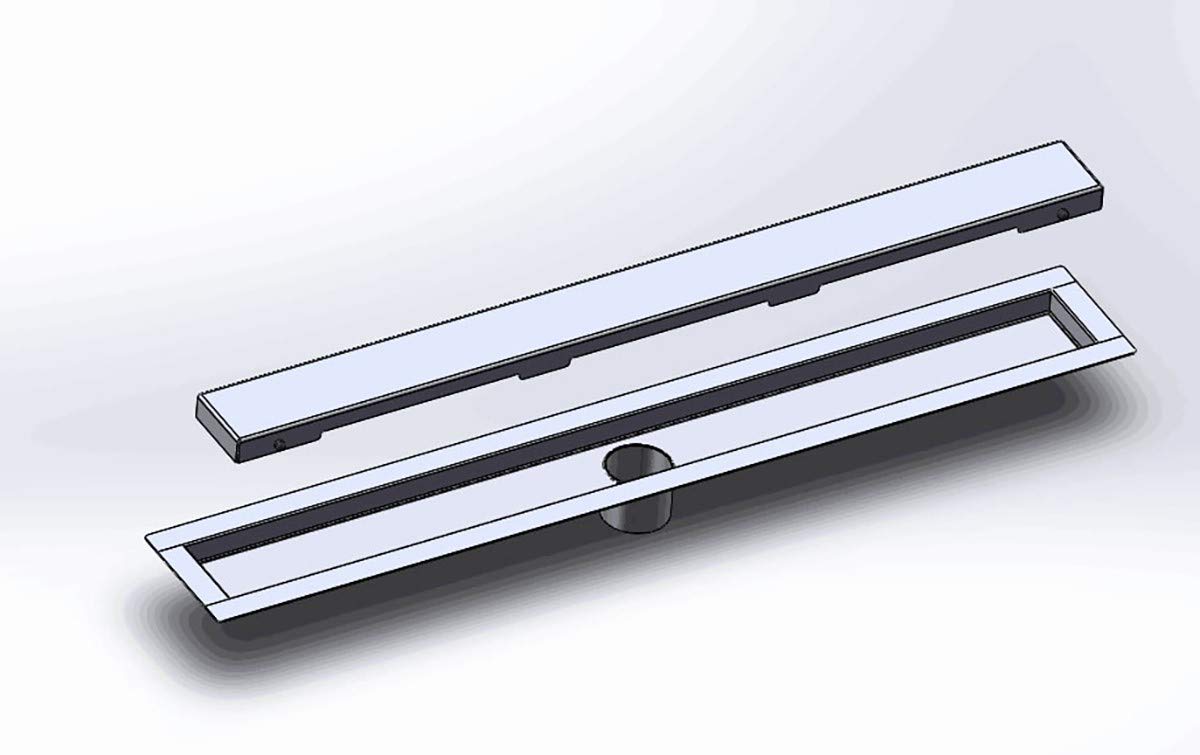 Serene Linear Shower Drains - 35 Inch Stainless Steel Luxury Invisible Slim Drain with Hair Trap - Perfect for Modern Bathrooms & Spa-Like Showers