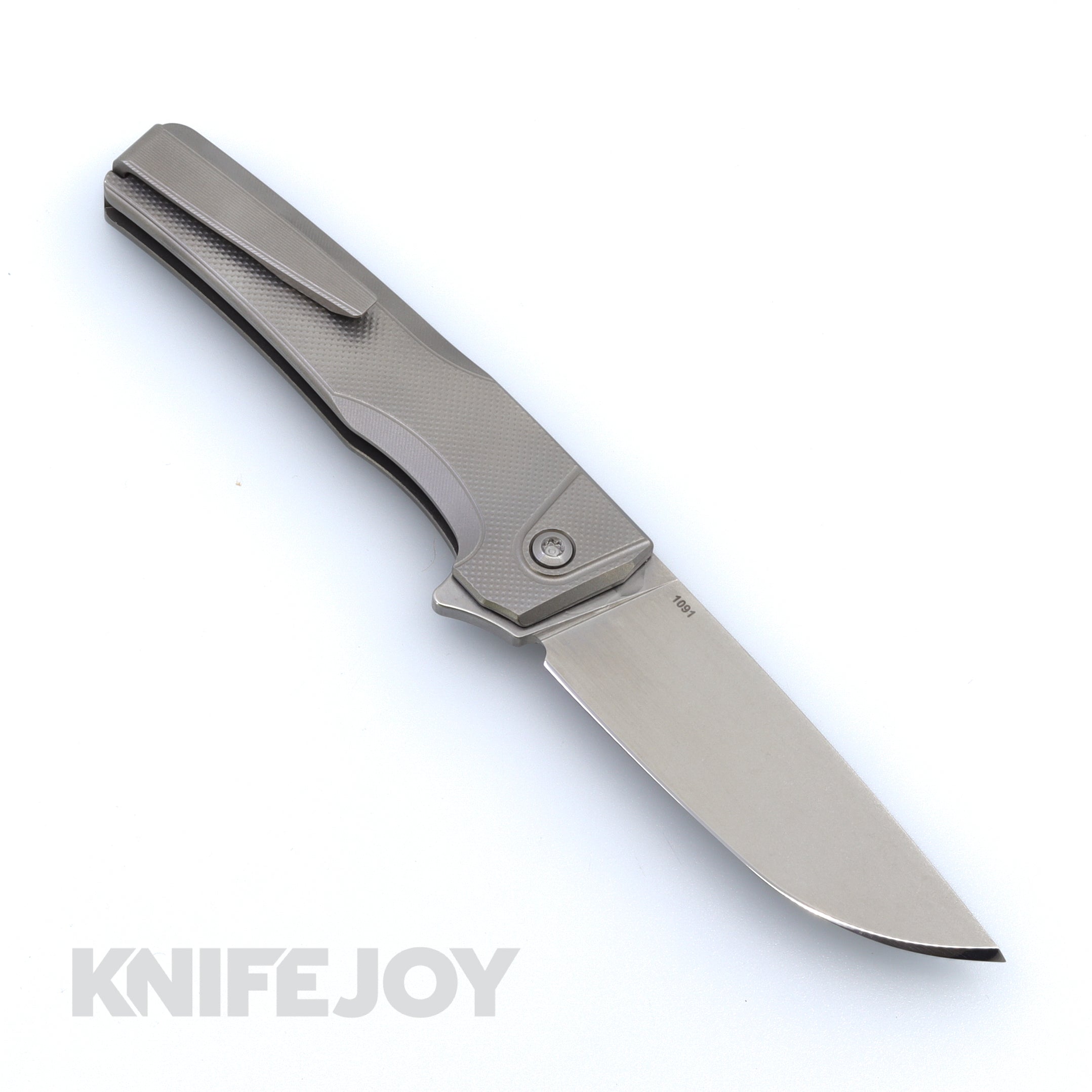 MachineWise Sonora Button Lock Folding Knife - 20CV Steel Blade with Fine Step Textured Grade 5 Titanium Handles & Bolster | EDC, Outdoor, Camping, Survival Gear