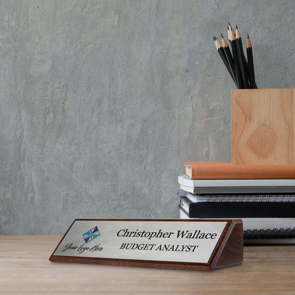 Premium Walnut Desk Wedge (Silver, 8x2