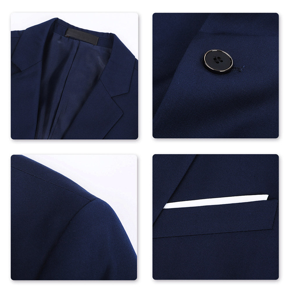 Classic Blue Blazer for Men - Slim Fit Two Button Formal Jacket for Business, Office & Wedding Occasions