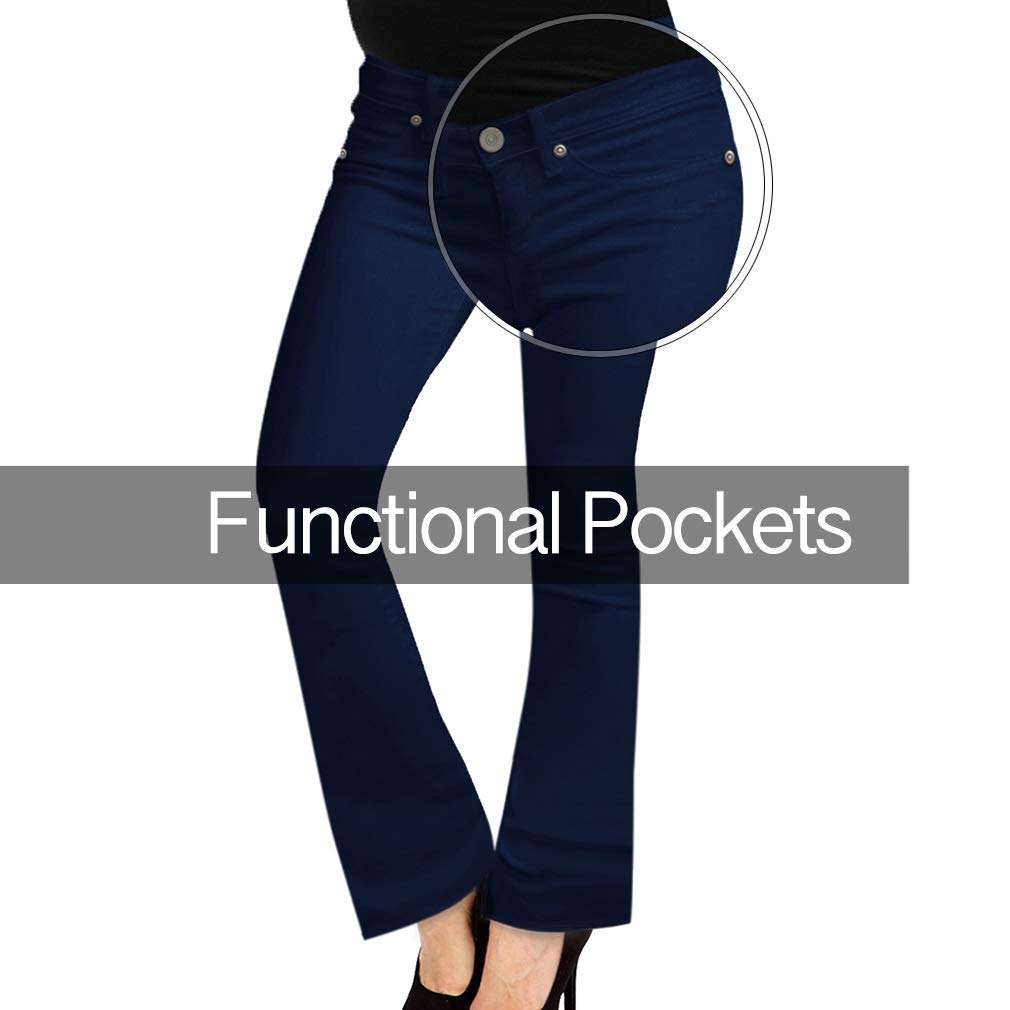 Hybrid & Company Super Comfy Stretch Women's Maternity Bootcut Jeans with Real Pockets - Perfect for Pregnancy Comfort & Everyday Wear
