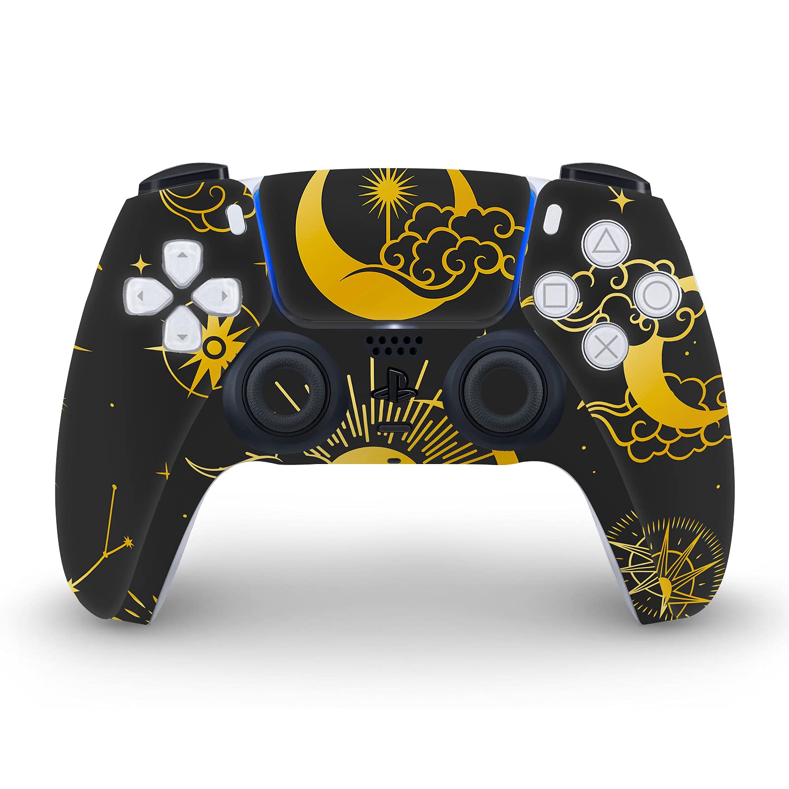 Official Haroulita Sole Luna e Stelle Mix Art Vinyl Skin Sticker for Sony PlayStation 5 PS5 Digital Console & DualSense Controller - Gaming Protection & Customization for Enhanced Play Experience