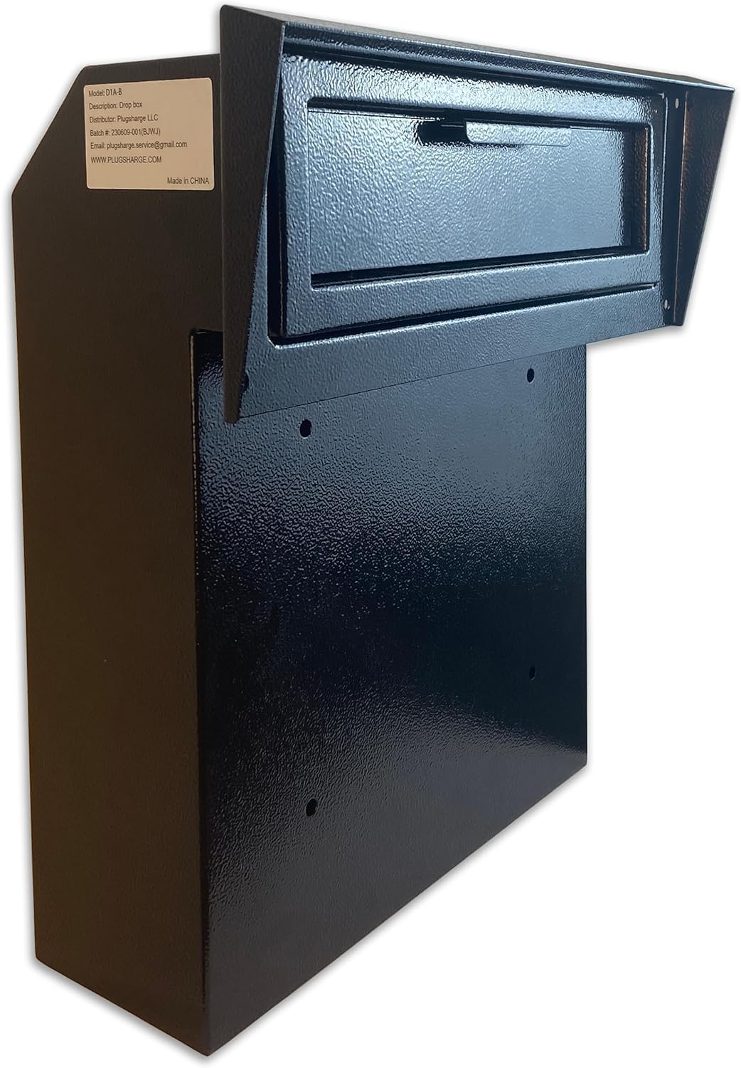 Heavy Duty Weatherproof Galvanized Steel Locking Mailbox - Secure Through-Door Drop Box for Keys, Payments & Mail - Rainproof & Durable Black Mailbox for Home, Office & Apartment Use