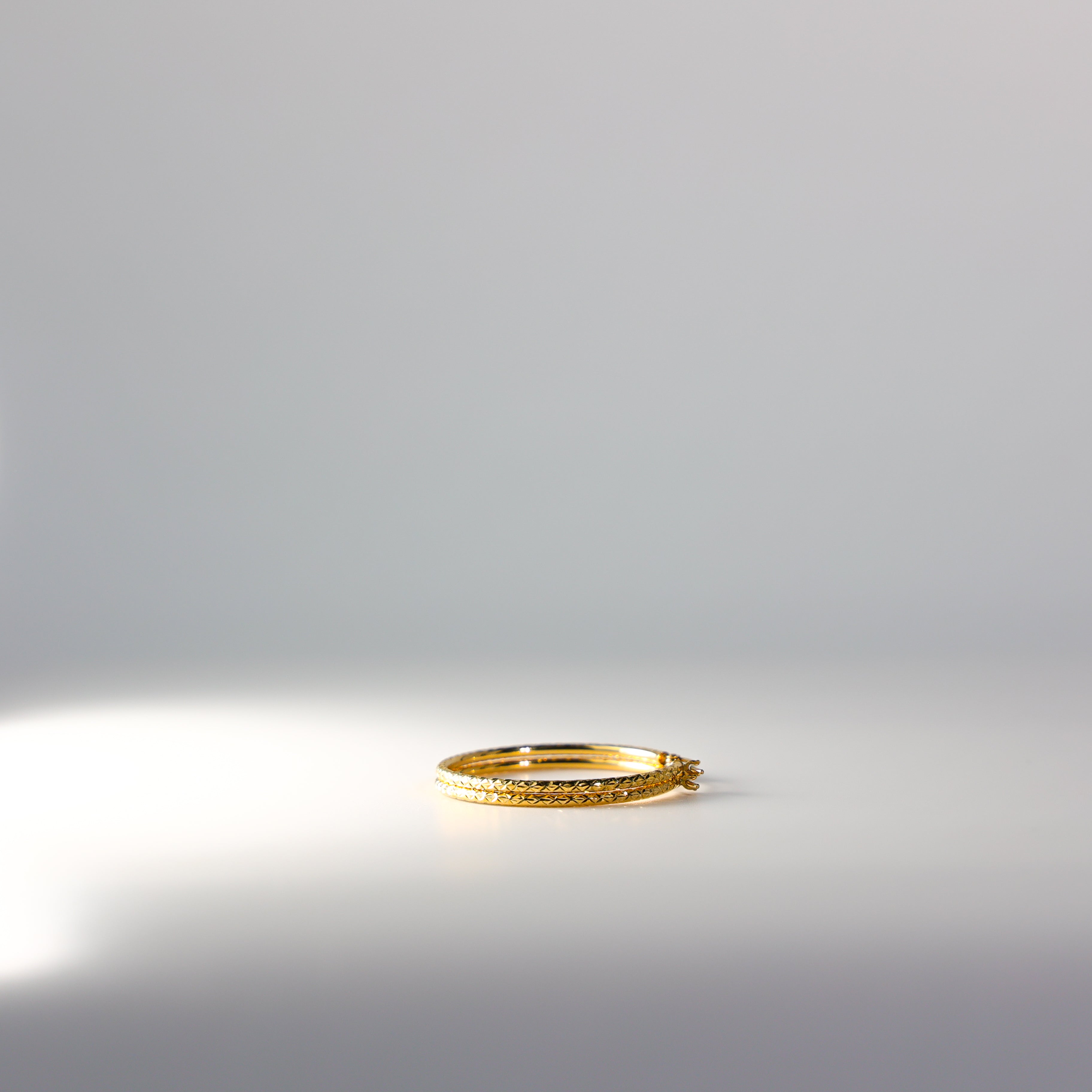 14K Gold Diamond Cut Huggie Hoop Earrings 33mm Wide - Model 107 | Elegant Everyday Jewelry for Women, Perfect for Work, Date Night & Special Occasions