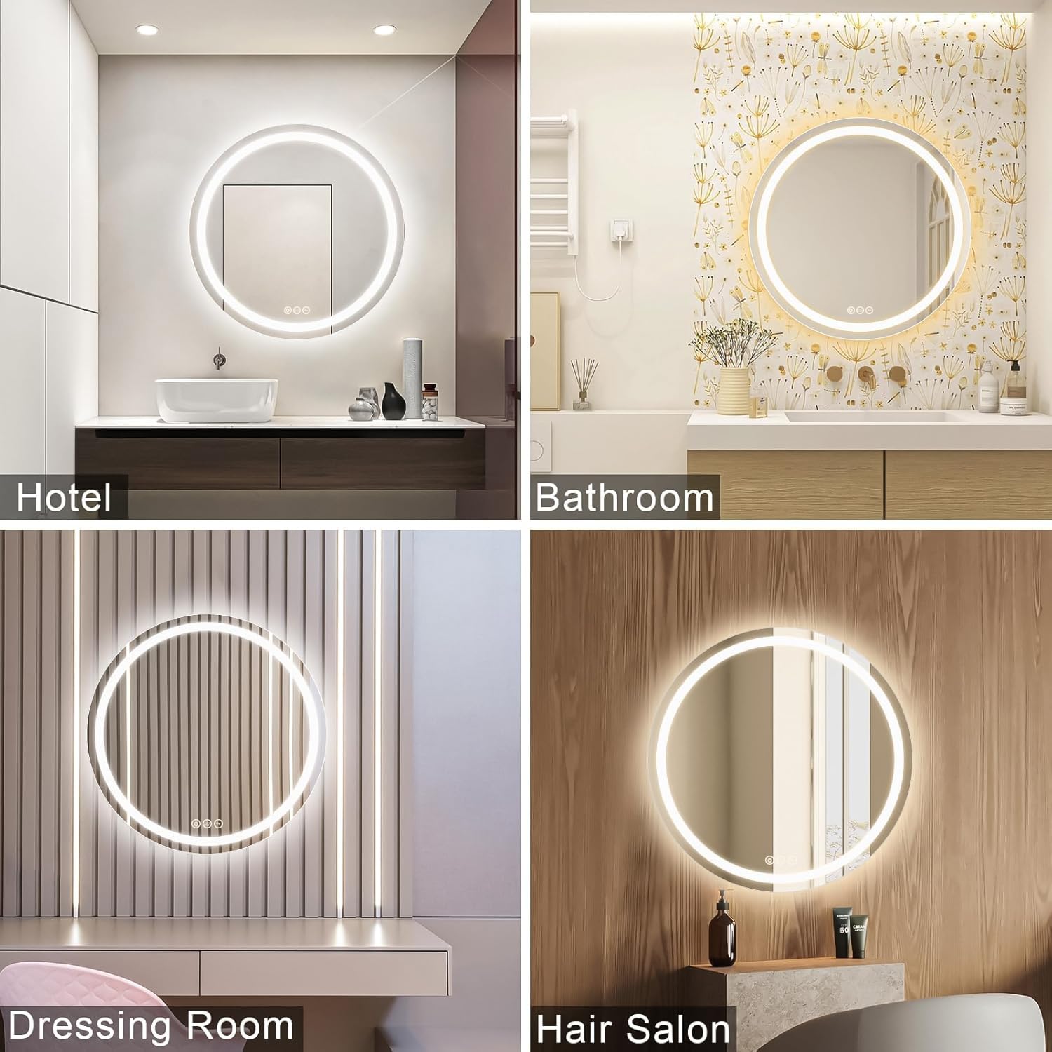 32 Inch LED Bathroom Mirror with Anti-Fog & Dimmable Backlit - Large Wall Mounted Vanity Mirror for Makeup, Shaving & Home Decor