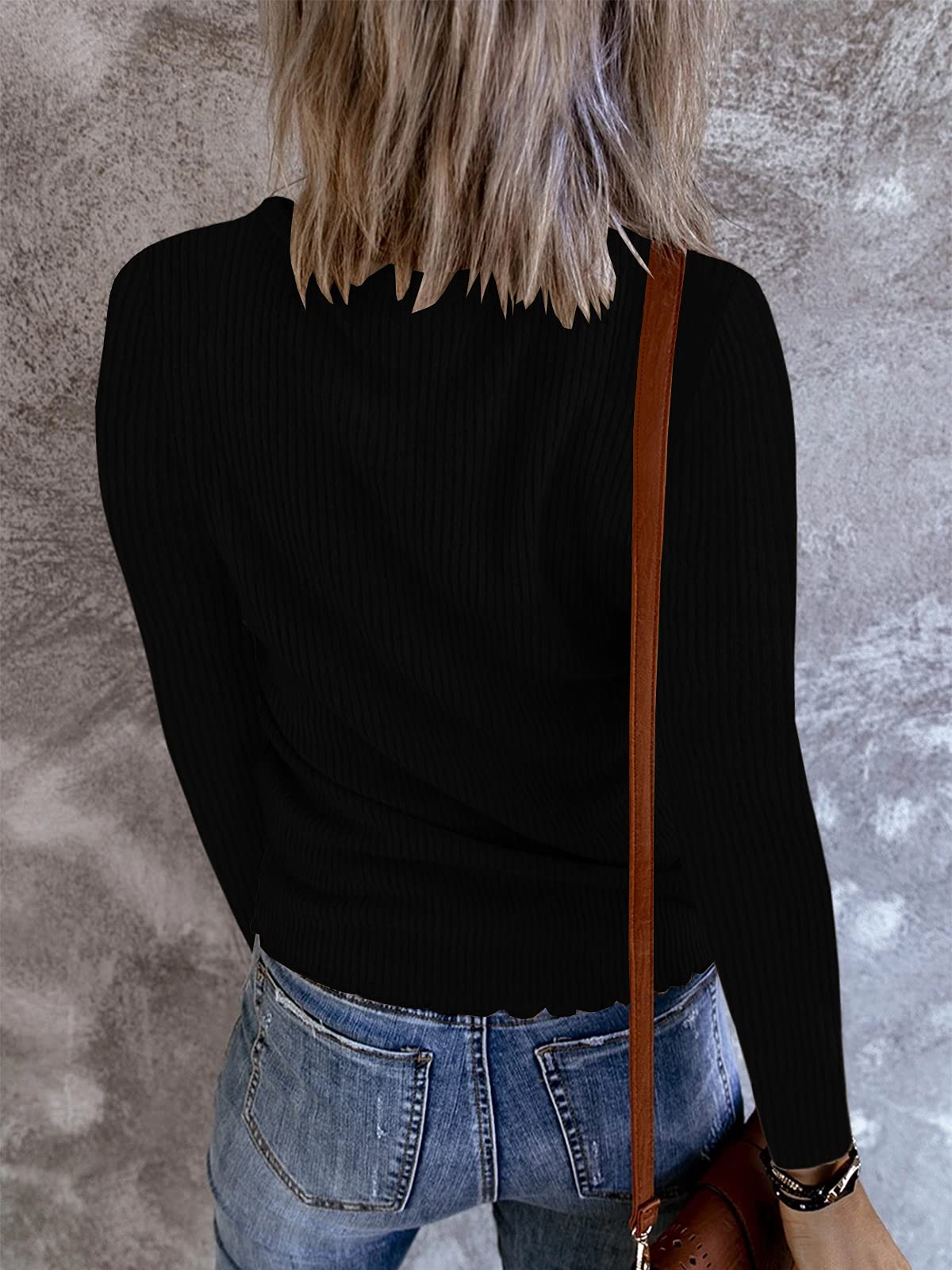 Saodimallsu Women's Long Sleeve Henley Shirt - V Neck Button Down Casual Plain T-Shirt Top Blouse Tee for Everyday Wear, Office & Outings