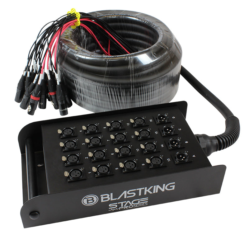 Blastking SPS16X4 100ft 16x4 Stage & Studio Snake Cable - High-Quality Audio Snake for Live Performances, Recording Studios, and Professional Sound Setups