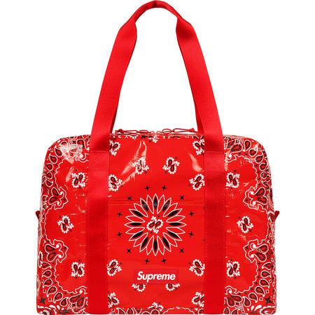 Supreme Bandana Tarp Small Duffle Bag Red - Waterproof Travel Gym Bag for Men & Women - Perfect for Workouts, Travel & Outdoor Adventures