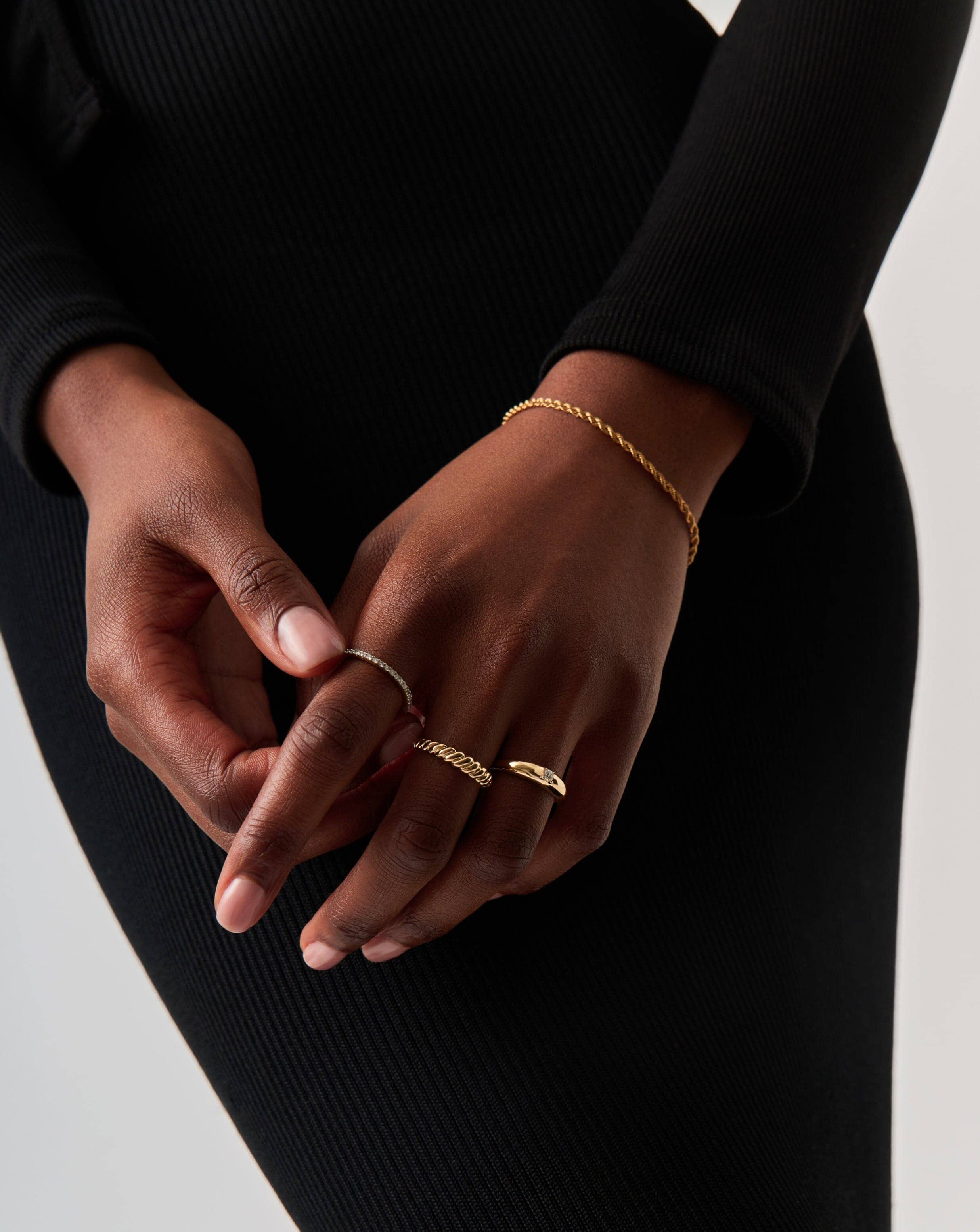 14K Solid Gold Twisted Classic Ring for Women - Elegant Stackable Band for Everyday Wear, Gift Giving & Special Occasions