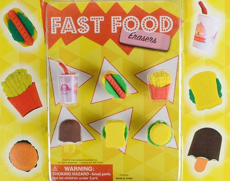Fast Food Erasers 1 Capsule - Fun Novelty School & Office Supplies for Stress Relief & Desk Decor - Perfect for Students, Teachers & Office Workers