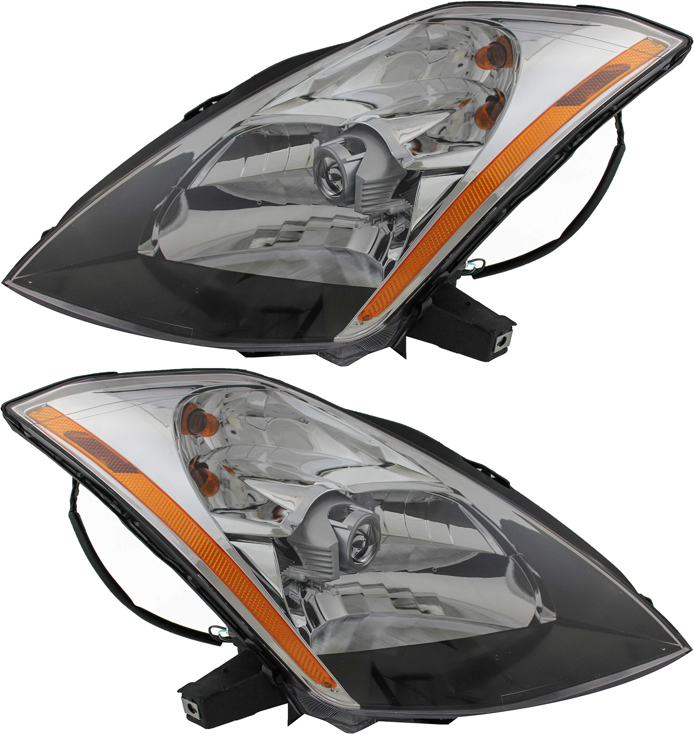 Nissan 350Z Headlights Replacement Set - Halogen Headlamps for Driver & Passenger Side (2003-2005 Models) | Perfect for Night Driving & Auto Restoration Projects