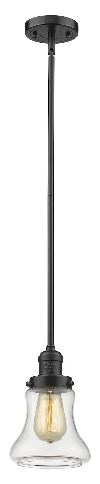Glass Stem Mini Pendant Light Fixture in Oil Rubbed Bronze Finish - Perfect for Kitchen Island, Dining Room, and Entryway Lighting