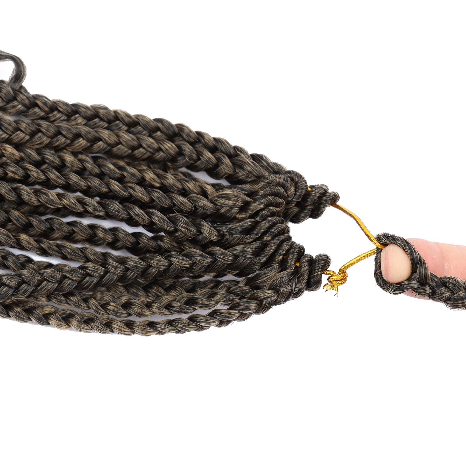 LMZIM 8 Packs Crochet Box Braids - Bohemian Synthetic Hair with Curly Ends (3X, T27) for Black Women | Perfect for Protective Styles, Goddess Braids & Everyday Wear