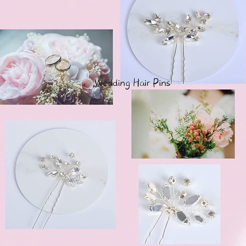 Shidara Bridal Hair Accessories - Handmade Crystal Wedding Hair Pins with Rhinestones for Women | 3-Piece Set (Multi-Color) | Perfect for Bridal Showers, Weddings, Prom & Special Occasions