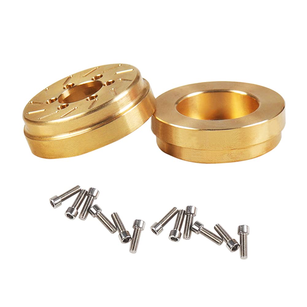 1/10 Scale RC Crawler Brass Wheel Counterweight - 2PCS Patterned Hub Weight Blocks for 1.9
