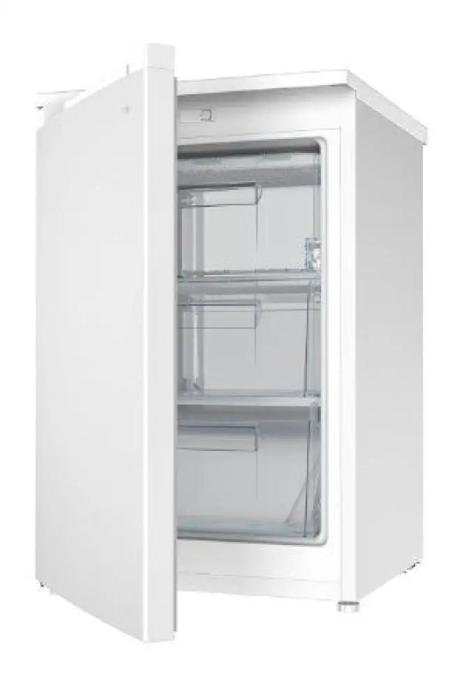 CHiQ CSF085DW 85L Upright Freezer - Energy Efficient, Compact Deep Freezer for Home, Kitchen, Garage & Basement Storage - Perfect for Frozen Food, Meat, Ice Cream & Bulk Grocery Organization
