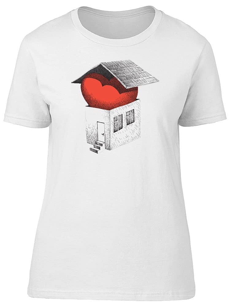 Giant Heart In A House Women's T-Shirt - Cute Graphic Tee for Casual Wear, Date Night & Everyday Outfits