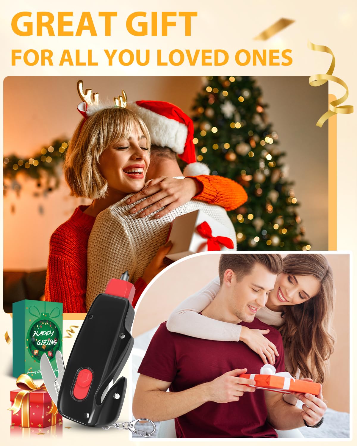 4-in-1 Car Safety Tools Kit with Window Breaker & Seatbelt Cutter - Emergency Escape Tool for Men & Women | Perfect Stocking Stuffer, Christmas Gift for Dad, Mom | Travel Essentials & Road Trip Safety Gear