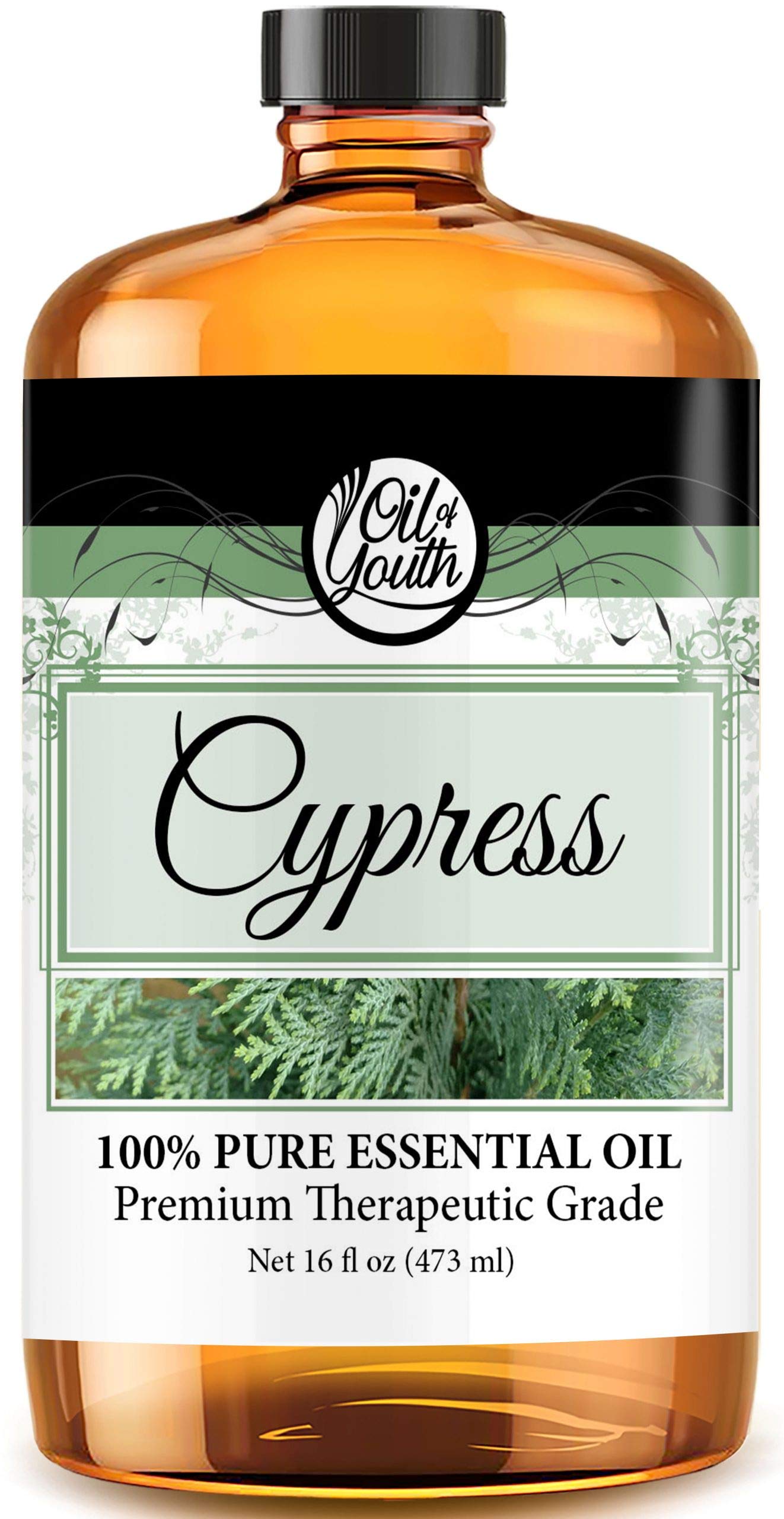Youth Oil Essential Oils 16oz - Pure Cypress Essential Oil for Aromatherapy & Relaxation - 16 Fluid Ounces - Perfect for Diffusers, Massage & Skin Care