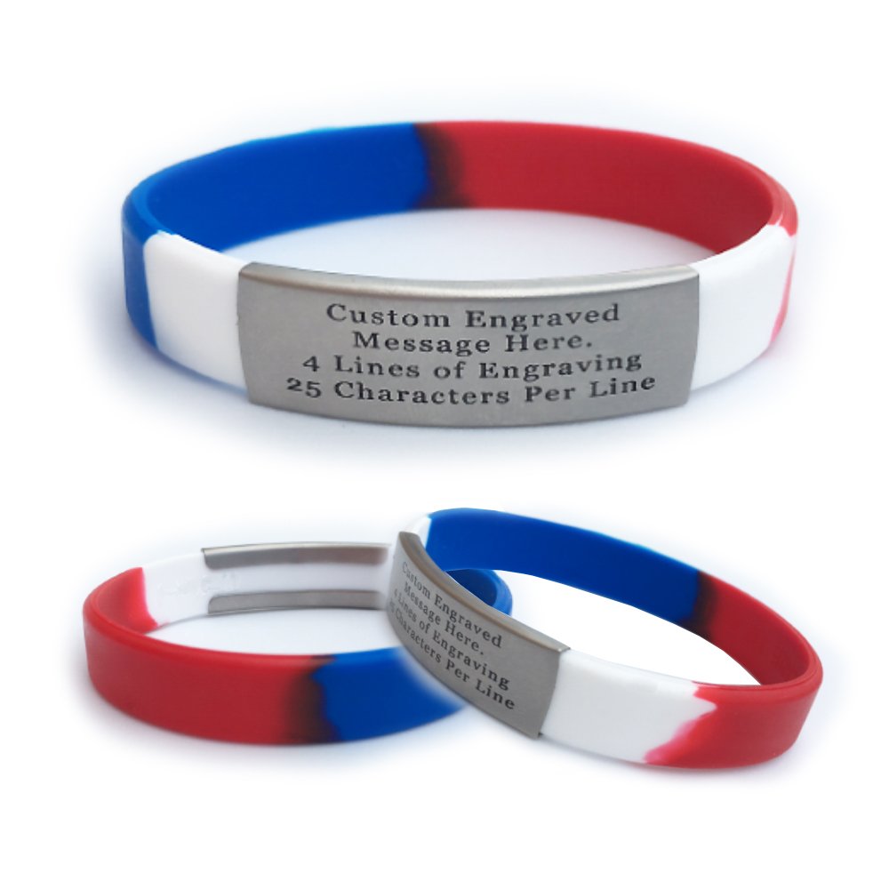 Personalized Emergency Alert ID Bracelet - Custom Silicone Wristbands for Safety & Medical Info - Adjustable Identity & Friendship Bracelet - Ideal for Kids, Seniors & Outdoor Activities (Hiking, Travel, Sports)