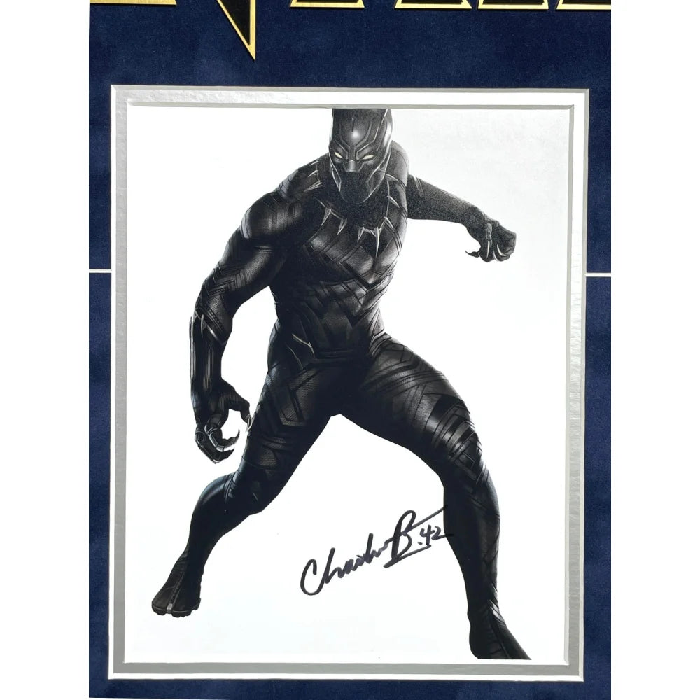Chadwick Boseman Autographed Black Panther 8x10 Photo Framed with JSA COA - Signed Marvel Collectible - Perfect for Home Decor, Office Display & Superhero Fan Gifts
